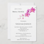 Invitation Mariage Fleurs d'Orchidée Rose (Devant)