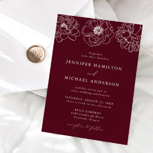 Invitation Mariage Fleurs Élégantes Bordeaux