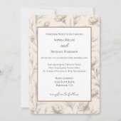Invitation Mariage Fleurs Esquissées Crème (Devant)