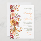 Invitation Mariage Fleurs et Feuillage d'Automne (Devant)