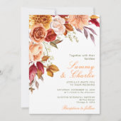 Invitation Mariage Fleurs et Feuillage d'Automne (Devant)