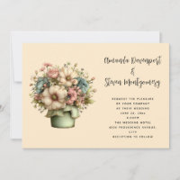 Mariage Fleurs Fantaisistes dans un Pot de Fleurs
