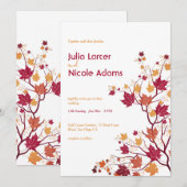Invitation Mariage Fleurs Feuilles Bourgeons Séchés de l'auto (Devant / Derrière)