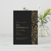 Invitation Mariage Fleurs GILDED (Debout devant)