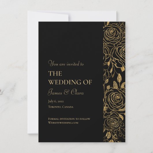 Invitation Mariage Fleurs GILDED (Devant)