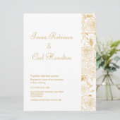 Invitation Mariage Fleurs GILDED (Debout devant)