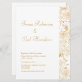 Invitation Mariage Fleurs GILDED (Devant / Derrière)
