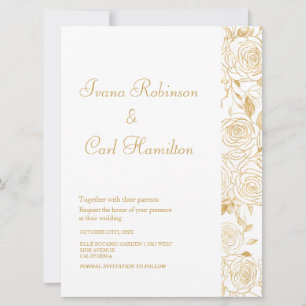 Invitation Mariage Fleurs GILDED