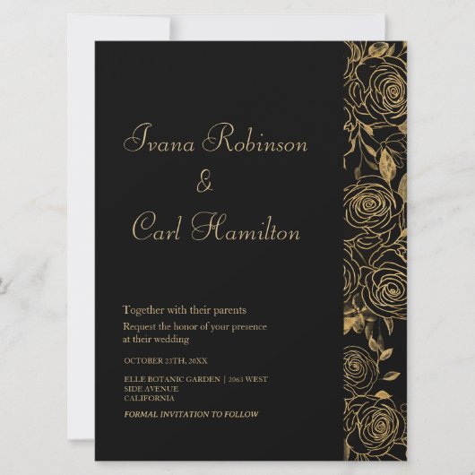 Invitation Mariage Fleurs GILDED (Devant)
