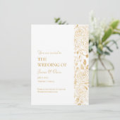Invitation Mariage Fleurs GILDED (Debout devant)