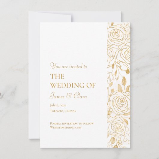 Invitation Mariage Fleurs GILDED (Devant)