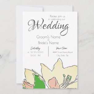 Invitation Mariage Fleurs Jaunes