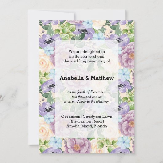 Invitation Mariage Fleurs Jolies (Devant)