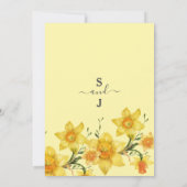 Invitation Mariage fleurs jonquilles dorées vertes de printem (Dos)