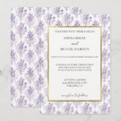 Invitation Mariage Fleurs Lavande Joli (Devant / Derrière)