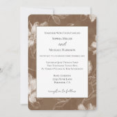 Invitation Mariage Fleurs Marron Crème (Devant)
