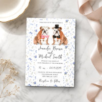 Mariage Fleurs Navy Amoureux Chiens Bouledogue Ang