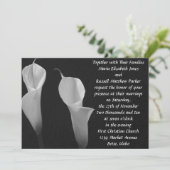 Invitation Mariage Fleurs noires et blanches (Debout devant)