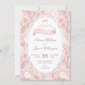Invitation Mariage fleurs pastel rose (Devant)
