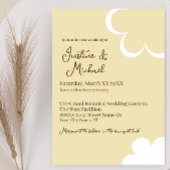 Invitation Mariage Fleurs Rétro Jaune et Blanc