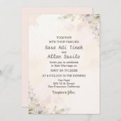 Invitation Mariage Fleurs roses (Devant / Derrière)