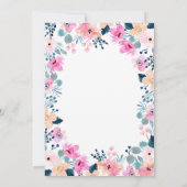 Invitation Mariage Fleurs Roses Jardin Chic  (Dos)