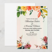 Invitation Mariage Fleurs Sauvages Beaux  (Devant / Derrière)