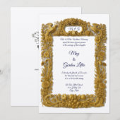 Invitation Mariage Fleurs sauvages Oiseaux et Papillons (Devant / Derrière)