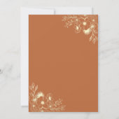Invitation Mariage Fleurs Terracotta et Vert Olive (Dos)