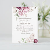 Invitation Mariage Fleurs Violettes Aquarelle (Debout devant)