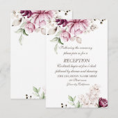 Invitation Mariage Fleurs Violettes Aquarelle (Devant / Derrière)