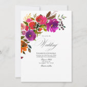 Invitation Mariage Fleurs Violettes et Orange (Devant)