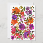 Invitation Mariage Fleurs Violettes et Orange (Dos)