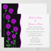 Invitation Mariage Fleurs Violettes Mignonnes Modernes (Devant / Derrière)