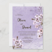 Invitation Mariage Fleurs Violettes Rustique Moderne (Devant)