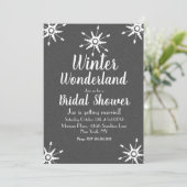 Invitation Mariage Flocon de Neige Gris (Debout devant)