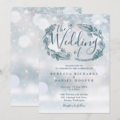 Invitation Mariage flocons de neige floraux bohémiens (Devant / Derrière)