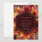 Invitation Mariage Floraison Automnale Bourgogne (Devant / Derrière)
