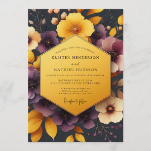 Invitation Mariage Floraison Automnale de Prune et Ocres