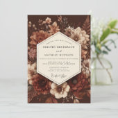 Invitation Mariage Floraison Baroque Écarlate (Debout devant)