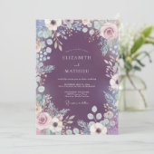 Invitation Mariage Floraison Botanique Mystique Prune (Debout devant)