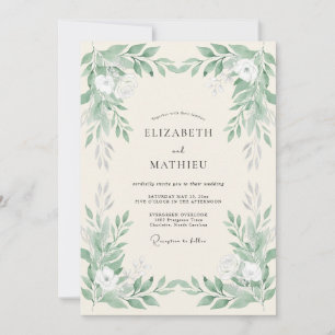 Invitation Mariage Floraison Botanique Sauge