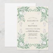 Invitation Mariage Floraison Botanique Sauge (Devant / Derrière)