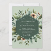 Invitation Mariage Floraison Botanique Sauge (Devant)