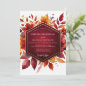 Invitation Mariage Floraison d'Automne Bourguignon (Debout devant)