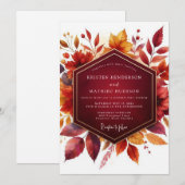 Invitation Mariage Floraison d'Automne Bourguignon (Devant / Derrière)