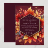 Invitation Mariage Floraison d'Automne en Bourgogne (Devant / Derrière)