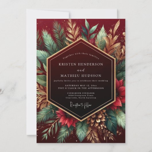 Invitation Mariage Floraison de Bourgogne en Forêt (Devant)