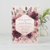 Invitation Mariage Floraison de Bourguignon Rose (Debout devant)