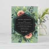 Invitation Mariage Floraison de Corail Sage (Debout devant)